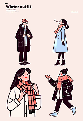 전신 여자 패션 남자 분홍색 장갑 겨울 일러스트 부츠 미소 여러명 상반신 성인 손들기 목도리 코트 주머니손 겨울옷 비니 방한의류 아우터 성인만 국내일러스트 일러캐릭터 AI파일 캐릭터 모자_잡화 잡화 옷 계절 컬러 다수 신발 모션 표정 사람 외투 파일형식 벡터