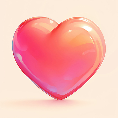 JPG 분홍색 일러스트 사랑 사람없음 빛 하트 광택 그라데이션 국내일러스트 AI일러스트 AI콘텐츠 모양 감정 컬러 파일형식