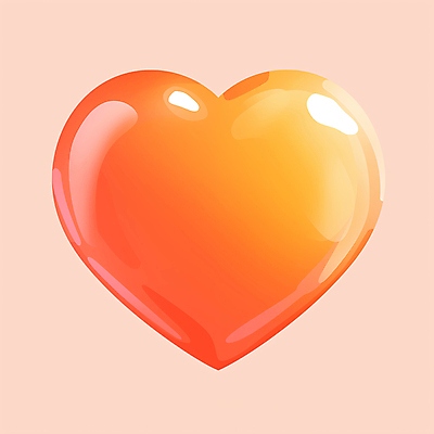 JPG 일러스트 사랑 사람없음 빛 주황색 하트 광택 국내일러스트 AI일러스트 AI콘텐츠 모양 감정 컬러 파일형식