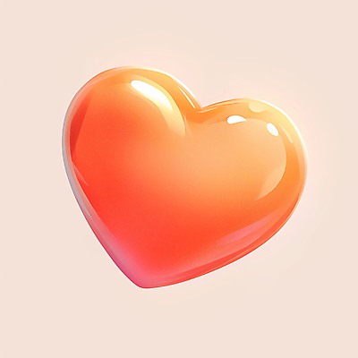 JPG 일러스트 사랑 사람없음 빛 주황색 하트 광택 국내일러스트 AI일러스트 AI콘텐츠 모양 감정 컬러 파일형식