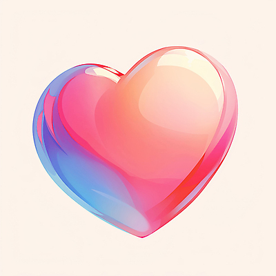 JPG 분홍색 일러스트 사랑 사람없음 빛 하트 광택 그라데이션 국내일러스트 AI일러스트 AI콘텐츠 모양 감정 컬러 파일형식