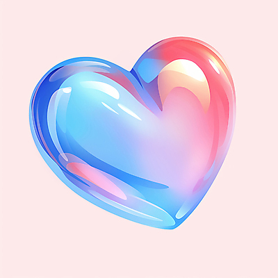 JPG 일러스트 사랑 사람없음 파란색 빛 하트 광택 그라데이션 국내일러스트 AI일러스트 AI콘텐츠 모양 감정 컬러 파일형식