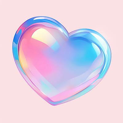 JPG 분홍색 하늘색 일러스트 사랑 사람없음 빛 하트 광택 그라데이션 국내일러스트 AI일러스트 AI콘텐츠 모양 감정 컬러 파란색 파일형식