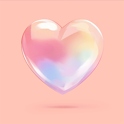 JPG 분홍색 일러스트 사랑 사람없음 빛 하트 광택 그라데이션 국내일러스트 AI일러스트 AI콘텐츠 모양 감정 컬러 파일형식