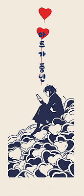 전신 PSD 여자 일러스트 청소년 사랑 한명 들기 앉기 스마트폰 하트 남색 풍년 십대여자한명만 국내일러스트 모양 1 감정 컬러 모션 사람 핸드폰 스마트기기 수확 여자한명만 십대여자만 파일형식