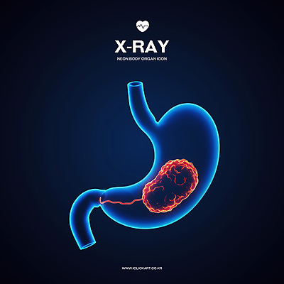 PSD 아이콘 과학 엑스레이 사람없음 파란색 3D아이콘 3D 네온 혈관 위장 편집3D 컬러 의학 장기_의학 디지털합성 파일형식