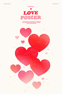 PSD 기념일 포스터 일러스트 화이트데이 수채화 발렌타인데이 사랑 사람없음 빨간색 하트 그라데이션 미니멀 국내일러스트 모양 감정 컬러 데이이벤트 이벤트 파일형식