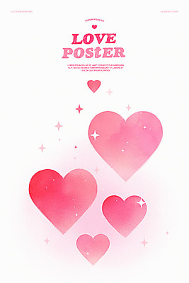 PSD 기념일 포스터 분홍색 일러스트 화이트데이 수채화 발렌타인데이 사랑 사람없음 반짝임 하트 그라데이션 미니멀 국내일러스트 모양 감정 컬러 모션 데이이벤트 이벤트 파일형식