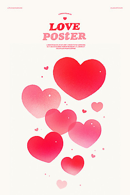 PSD 기념일 포스터 일러스트 화이트데이 수채화 발렌타인데이 사랑 사람없음 빨간색 하트 그라데이션 미니멀 국내일러스트 모양 감정 컬러 데이이벤트 이벤트 파일형식