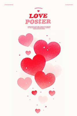 PSD 기념일 포스터 일러스트 화이트데이 수채화 발렌타인데이 사랑 사람없음 빨간색 반짝임 하트 그라데이션 미니멀 국내일러스트 모양 감정 컬러 모션 데이이벤트 이벤트 파일형식