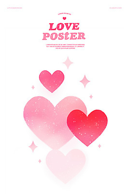 PSD 기념일 포스터 분홍색 일러스트 화이트데이 수채화 발렌타인데이 사랑 사람없음 반짝임 하트 그라데이션 미니멀 국내일러스트 모양 감정 컬러 모션 데이이벤트 이벤트 파일형식