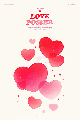 PSD 기념일 포스터 분홍색 일러스트 화이트데이 수채화 발렌타인데이 사랑 사람없음 반짝임 하트 그라데이션 미니멀 국내일러스트 모양 감정 컬러 모션 데이이벤트 이벤트 파일형식