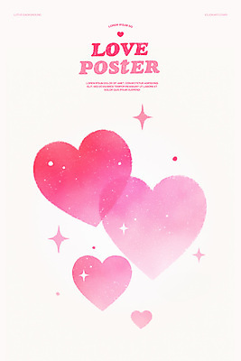 PSD 기념일 포스터 분홍색 일러스트 화이트데이 수채화 발렌타인데이 사랑 사람없음 반짝임 하트 그라데이션 미니멀 국내일러스트 모양 감정 컬러 모션 데이이벤트 이벤트 파일형식