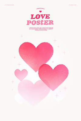 PSD 기념일 포스터 분홍색 일러스트 화이트데이 수채화 발렌타인데이 사랑 사람없음 반짝임 하트 그라데이션 미니멀 국내일러스트 모양 감정 컬러 모션 데이이벤트 이벤트 파일형식