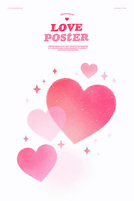 PSD 기념일 포스터 분홍색 일러스트 화이트데이 수채화 발렌타인데이 사랑 사람없음 반짝임 하트 그라데이션 미니멀 국내일러스트 모양 감정 컬러 모션 데이이벤트 이벤트 파일형식