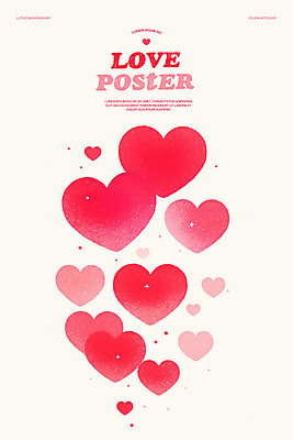 PSD 기념일 포스터 일러스트 화이트데이 수채화 발렌타인데이 사랑 사람없음 빨간색 하트 그라데이션 미니멀 국내일러스트 모양 감정 컬러 데이이벤트 이벤트 파일형식