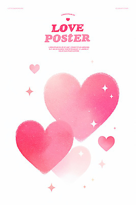 PSD 기념일 포스터 분홍색 일러스트 화이트데이 수채화 발렌타인데이 사랑 사람없음 반짝임 하트 그라데이션 미니멀 국내일러스트 모양 감정 컬러 모션 데이이벤트 이벤트 파일형식