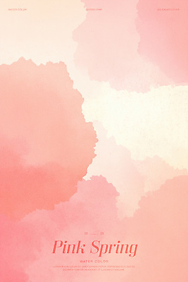 PSD 분홍색 백그라운드 일러스트 붓터치 수채화 사람없음 번짐 국내일러스트 컬러 파일형식 효과