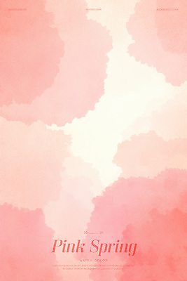 PSD 분홍색 백그라운드 일러스트 붓터치 수채화 사람없음 번짐 국내일러스트 컬러 파일형식 효과
