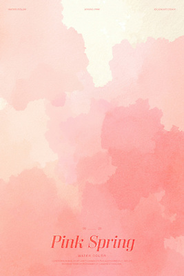 PSD 분홍색 백그라운드 일러스트 붓터치 수채화 사람없음 번짐 국내일러스트 컬러 파일형식 효과