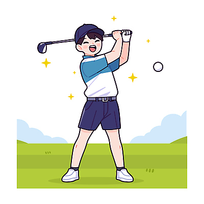 전신 모자 남자 어린이 일러스트 골프장 골프공 한명 미소 들기 소년 잔디 취미 반짝임 골프채 스윙 소년한명만 국내일러스트 AI파일 식물 1 잡화 포즈 골프 공 스포츠시설 모션 골프용품 표정 사람 남자한명만 소년만 파일형식 벡터