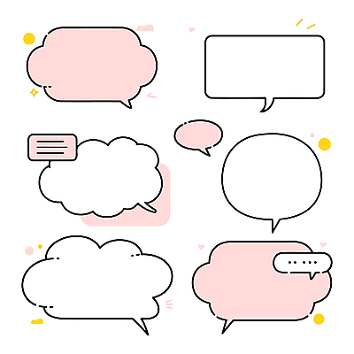 분홍색 말풍선 일러스트 사람없음 반짝임 세트 구름모양 엘리먼트 국내일러스트 AI파일 모양 컬러 모션 파일형식 벡터 구름_자연