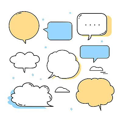 구름 하늘색 말풍선 일러스트 사람없음 반짝임 세트 구름모양 엘리먼트 연노랑색 국내일러스트 AI파일 자연요소 모양 모션 파란색 노란색 파일형식 벡터 구름_자연