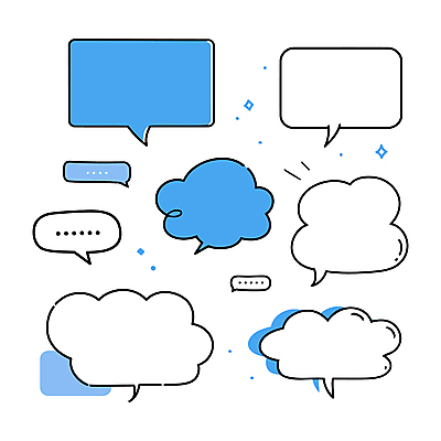 말풍선 일러스트 사람없음 파란색 반짝임 세트 구름모양 엘리먼트 국내일러스트 AI파일 모양 컬러 모션 파일형식 벡터 구름_자연