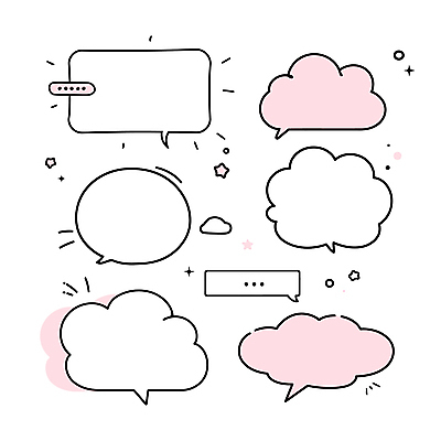 구름 분홍색 말풍선 일러스트 사람없음 반짝임 세트 구름모양 엘리먼트 국내일러스트 AI파일 자연요소 모양 컬러 모션 파일형식 벡터 구름_자연