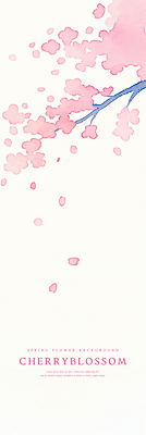 PSD 꽃잎 분홍색 일러스트 수채화 사람없음 벚꽃 나뭇가지 번짐 국내일러스트 나무 꽃 컬러 파일형식 효과