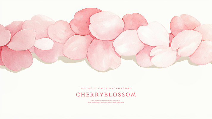 PSD 꽃잎 분홍색 일러스트 수채화 사람없음 벚꽃 국내일러스트 꽃 컬러 파일형식