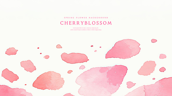 PSD 꽃잎 분홍색 일러스트 수채화 사람없음 벚꽃 번짐 국내일러스트 꽃 컬러 파일형식 효과