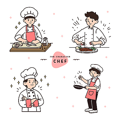 남자 채소 일러스트 도마 직업캐릭터 요리사모자 스테이크 요리 미소 여러명 성인 반짝임 손들기 팔짱 앞치마 프라이팬 소시지 조리복 후추 식칼 성인남자만 플레이팅 일러캐릭터 AI파일 직업 캐릭터 모자_잡화 다수 유니폼 모션 주방용품 서양음식 표정 사람 요리사 가공식품 상차림 향신료 남자만 성인만 파일형식 벡터