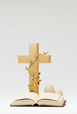 JPG 편집이미지 기독교 십자가 사람없음 갈색 3D 성경 덩굴 부활절계란 편집3D AI컴퓨터그래픽 AI콘텐츠 식물 종교 컬러 종교용품 부활절 계란 디지털합성 파일형식