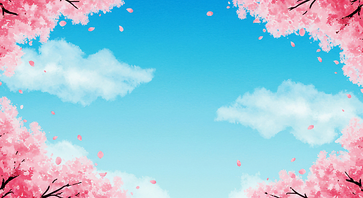 JPG 구름 꽃잎 하늘색 일러스트 하늘 프레임 사람없음 봄풍경 벚나무 흩날리기 국내일러스트 AI일러스트 AI콘텐츠 자연요소 나무 꽃 모션 풍경 파란색 봄 벚꽃 파일형식