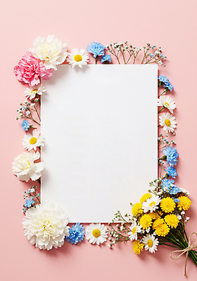 JPG 편집이미지 기념일 꽃잎 리본 종이 분홍색 꽃다발 사람없음 감사 꽃프레임 카피스페이스 편집실사 AI포토 AI콘텐츠 꽃 감정 컬러 프레임 이벤트 공백 CG 파일형식