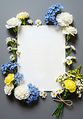 JPG 편집이미지 기념일 꽃잎 리본 종이 꽃다발 사람없음 회색 감사 꽃프레임 카피스페이스 편집실사 AI포토 AI콘텐츠 꽃 감정 컬러 프레임 이벤트 공백 CG 파일형식