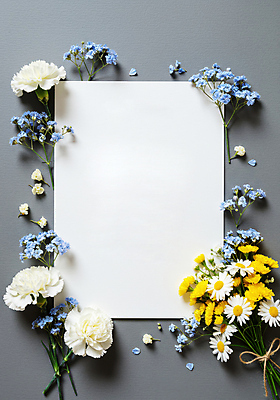 JPG 편집이미지 기념일 꽃잎 리본 종이 꽃다발 사람없음 회색 감사 꽃프레임 카피스페이스 편집실사 AI포토 AI콘텐츠 꽃 감정 컬러 프레임 이벤트 공백 CG 파일형식