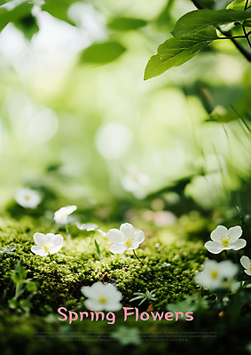 PSD 편집이미지 봄꽃 자연 사람없음 초록색 봄풍경 풀 이미지편집 편집실사 식물 꽃 컬러 풍경 봄 CG 생태계 파일형식