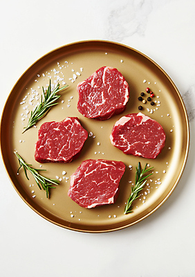 JPG 편집이미지 생고기 사람없음 소금 한우 로즈메리 놋그릇 통후추 특수부위 오마카세 편집실사 AI포토 AI콘텐츠 그릇 음식 육류 소고기 허브 CG 후추 부위 파일형식