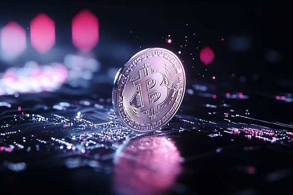 JPG 편집이미지 분홍색 사람없음 반사 동전 어둠 주식 보케 전자회로 가상화폐 편집실사 AI컴퓨터그래픽 AI콘텐츠 컬러 돈 금융 회로판 CG 파일형식