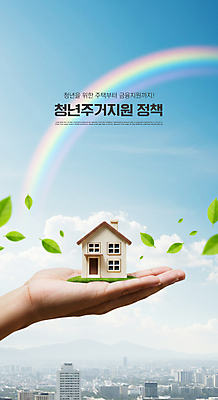 PSD 구름 편집이미지 손 무지개 하늘 부동산 나뭇잎 주택 들기 신체부위 도시 디지털합성 정부정책 청년주택 청년정책 이미지편집 자연요소 잎 모션 사람 건물 재산 복지 정책 파일형식 청년주거지원사업