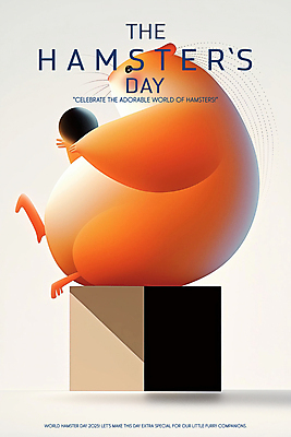 PSD 편집이미지 포스터 추상 들기 앉기 사람없음 주황색 원형 웨이브 햄스터 이미지편집 세계햄스터의날 도형 기념일 컬러 무늬 모션 반려동물 설치류 파일형식