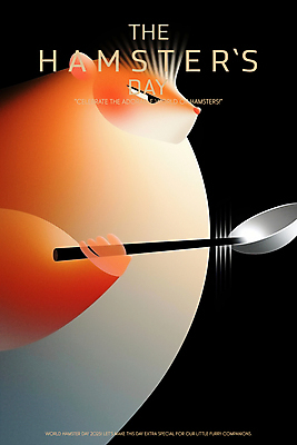 PSD 편집이미지 포스터 추상 들기 사람없음 주황색 웨이브 햄스터 이미지편집 세계햄스터의날 기념일 컬러 무늬 모션 반려동물 설치류 파일형식