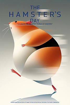 PSD 편집이미지 포스터 추상 사람없음 주황색 웨이브 햄스터 이미지편집 세계햄스터의날 기념일 컬러 무늬 반려동물 설치류 파일형식