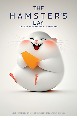 PSD 편집이미지 포스터 추상 웃음 들기 앉기 사람없음 주황색 웨이브 햄스터 이미지편집 세계햄스터의날 기념일 컬러 무늬 모션 표정 반려동물 설치류 파일형식