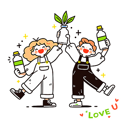 전신 PSD 식물 여자 남자 화분 어린이 일러스트 웃음 들기 소녀 소년 두명 반짝임 자연보호 앞치마 물병 다리들기 어린이만 세계환경의날 환경기념일 일러캐릭터 캐릭터 기념일 모션 자연 표정 사람 환경 보호 물통 파일형식 법정기념일