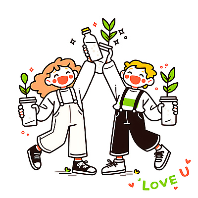 전신 PSD 식물 여자 남자 화분 어린이 일러스트 웃음 들기 소녀 소년 두명 반짝임 자연보호 앞치마 물병 다리들기 어린이만 세계환경의날 환경기념일 일러캐릭터 캐릭터 기념일 모션 자연 표정 사람 환경 보호 물통 파일형식 법정기념일