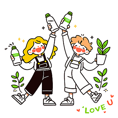 전신 PSD 식물 여자 남자 화분 어린이 일러스트 웃음 들기 소녀 소년 두명 반짝임 자연보호 앞치마 물병 다리들기 어린이만 세계환경의날 환경기념일 일러캐릭터 캐릭터 기념일 모션 자연 표정 사람 환경 보호 물통 파일형식 법정기념일