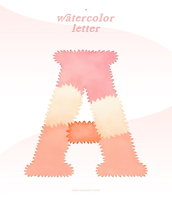 PSD 예술 분홍색 일러스트 수채화 타이포그라피 사람없음 번짐 A 국내일러스트 문자 알파벳 컬러 파일형식 효과